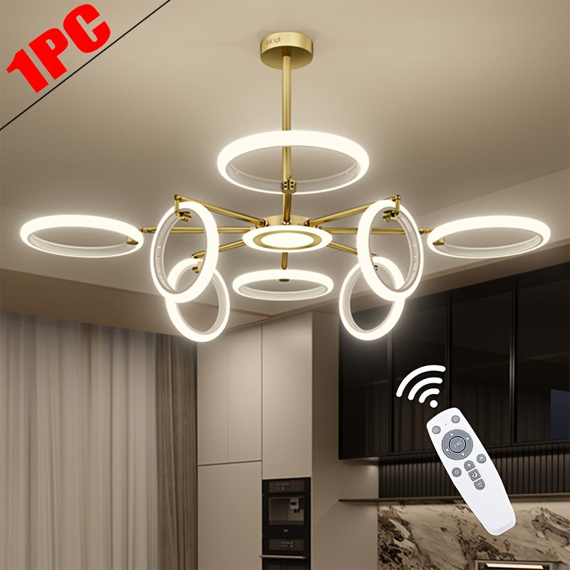 Multifunctional LED Ceiling Light with Remote Control, - 120W, 10800LM, Stepless Dimming (2800-7000K), A Height-adjustable Lamp, Perfect for Living Room, Bedroom, Etc, - White, Christmas Gift, Kitchen, Corridor, Dining Room