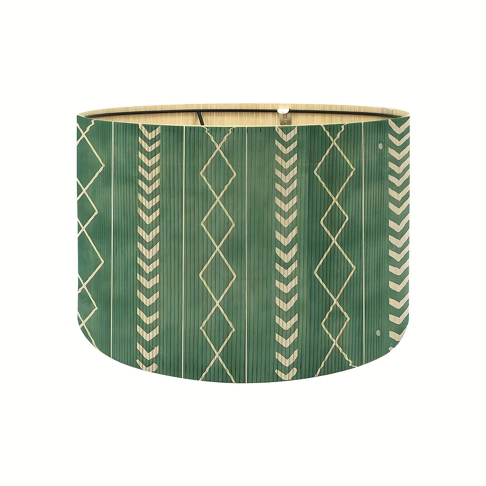 1pc Bamboo Shade - Modern Cylindrical Semi-Transparent Lampshade Compatible for Floor & Desk Lamps, Tube Ceiling\u002FPendant, Installation (No Wiring Required)