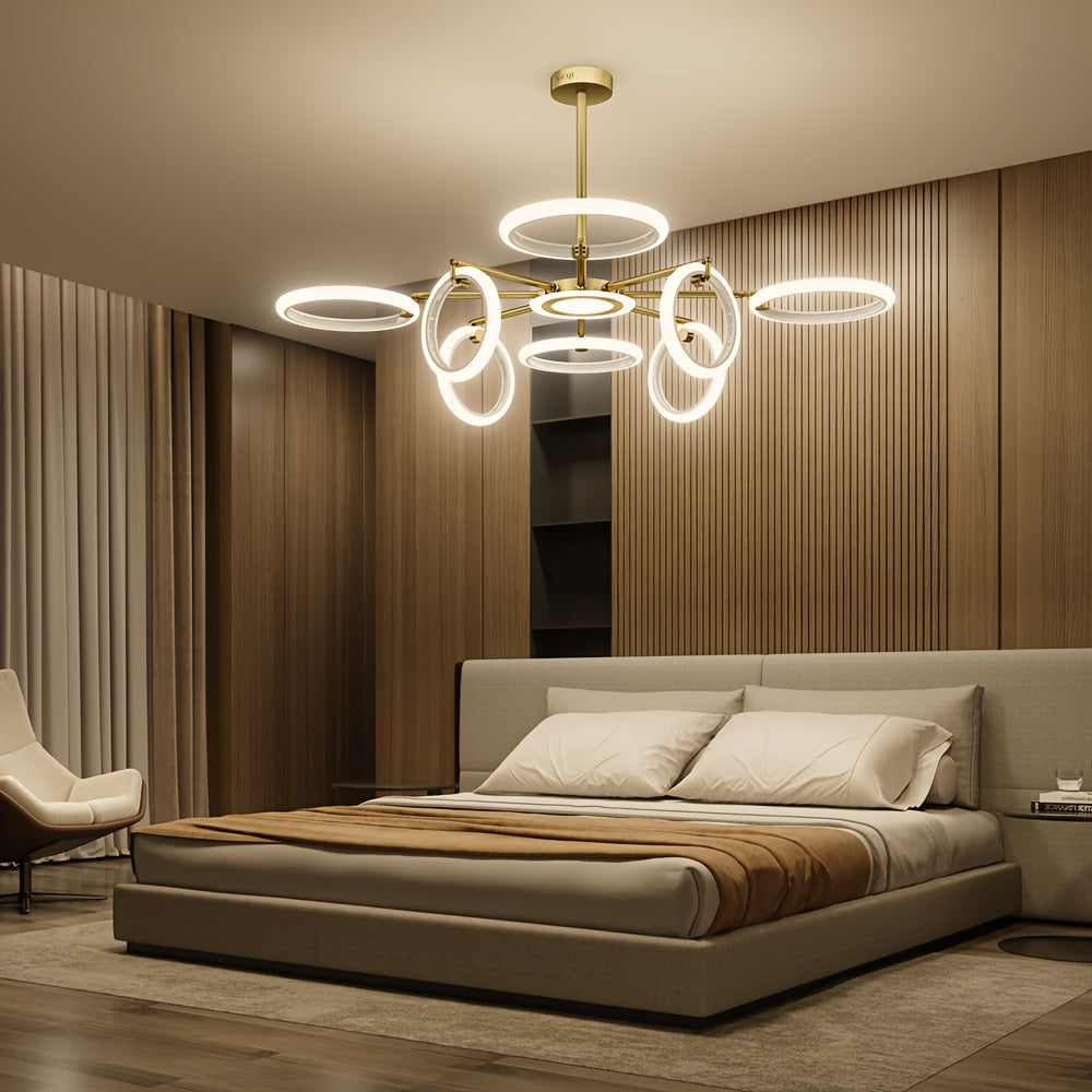 Multifunctional LED Ceiling Light with Remote Control, - 120W, 10800LM, Stepless Dimming (2800-7000K), A Height-adjustable Lamp, Perfect for Living Room, Bedroom, Etc, - White, Christmas Gift, Kitchen, Corridor, Dining Room