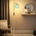 Arched Floor Lamp With Glass Shade, Bulb Included And Magnetic Remote Control, Floor Lamps For Living Room Modern