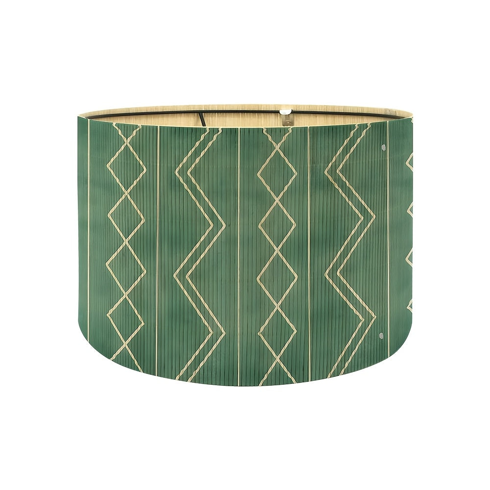 1pc Bamboo Shade - Modern Cylindrical Semi-Transparent Lampshade Compatible for Floor & Desk Lamps, Tube Ceiling\u002FPendant, Installation (No Wiring Required)