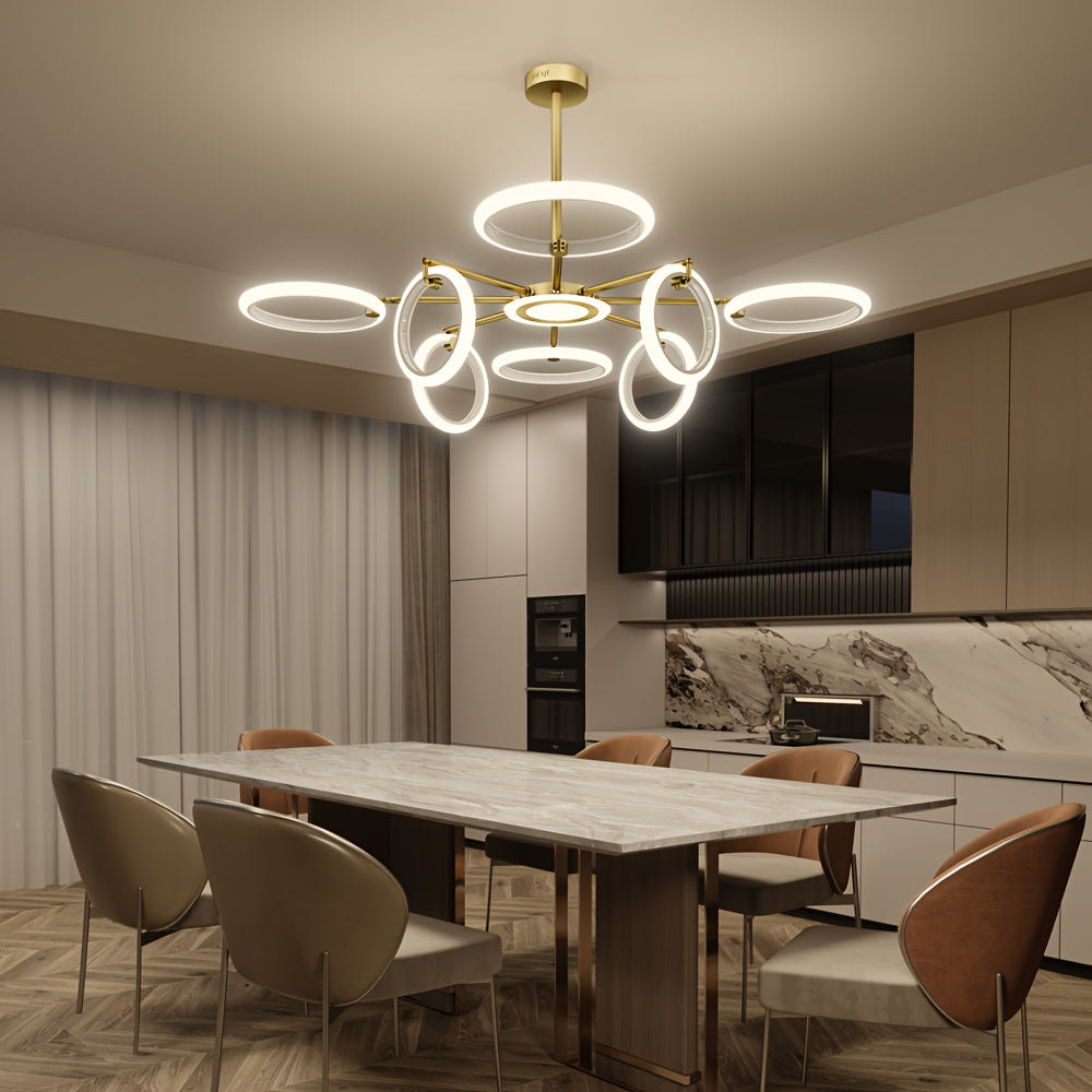 Multifunctional LED Ceiling Light with Remote Control, - 120W, 10800LM, Stepless Dimming (2800-7000K), A Height-adjustable Lamp, Perfect for Living Room, Bedroom, Etc, - White, Christmas Gift, Kitchen, Corridor, Dining Room