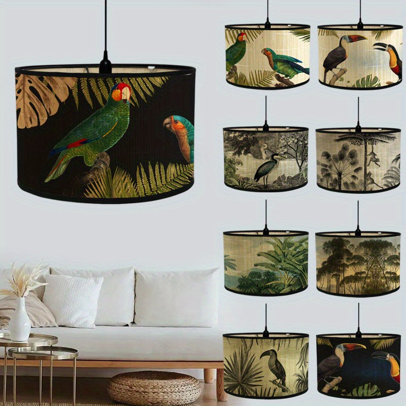 1pc Bamboo Flower Animal Pattern Lampshade for Home\u002F Homestay Decoration, Suitable for Pendant Lights, Floor Lamps, and Desk Lamps Without Wires