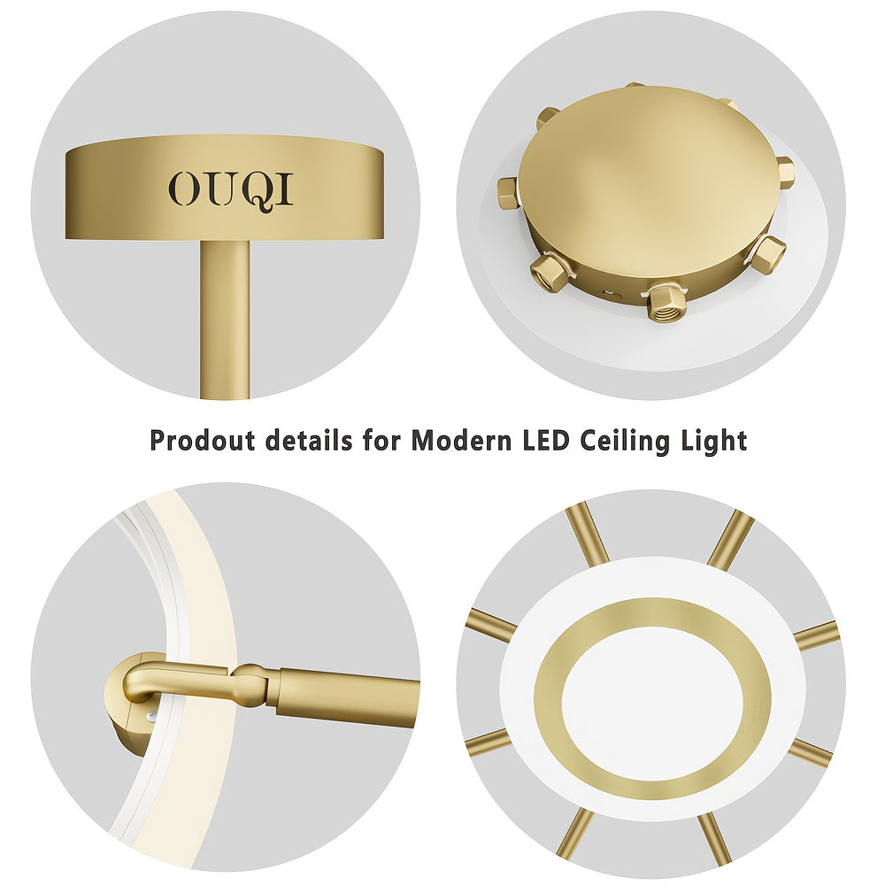 Multifunctional LED Ceiling Light with Remote Control, - 120W, 10800LM, Stepless Dimming (2800-7000K), A Height-adjustable Lamp, Perfect for Living Room, Bedroom, Etc, - White, Christmas Gift, Kitchen, Corridor, Dining Room