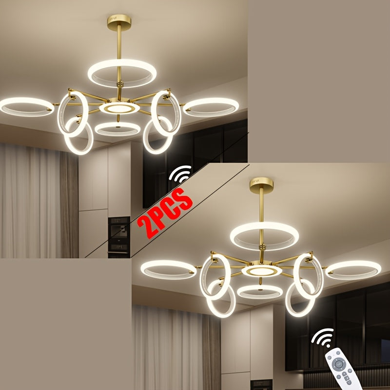 Multifunctional LED Ceiling Light with Remote Control, - 120W, 10800LM, Stepless Dimming (2800-7000K), A Height-adjustable Lamp, Perfect for Living Room, Bedroom, Etc, - White, Christmas Gift, Kitchen, Corridor, Dining Room