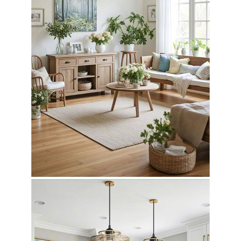 Zen-Style Decorative Lampshade Resembling Rattan And Hemp Rope, a Easy And Creative Pendant Light for Guesthouses, Hotels, And Restaurants