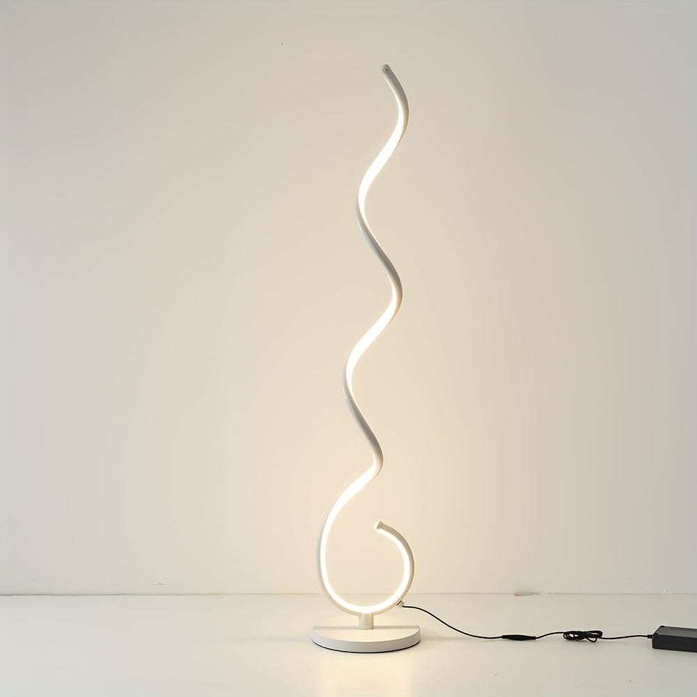 Modern Floor Lamp For Bedroom LED Floor Lamp With Remote 53 In Tall Standing Lamp Dimmable Corner Lamp 3 Color Spiral Floor Lamps For Living Room 1\u002F2H Timer