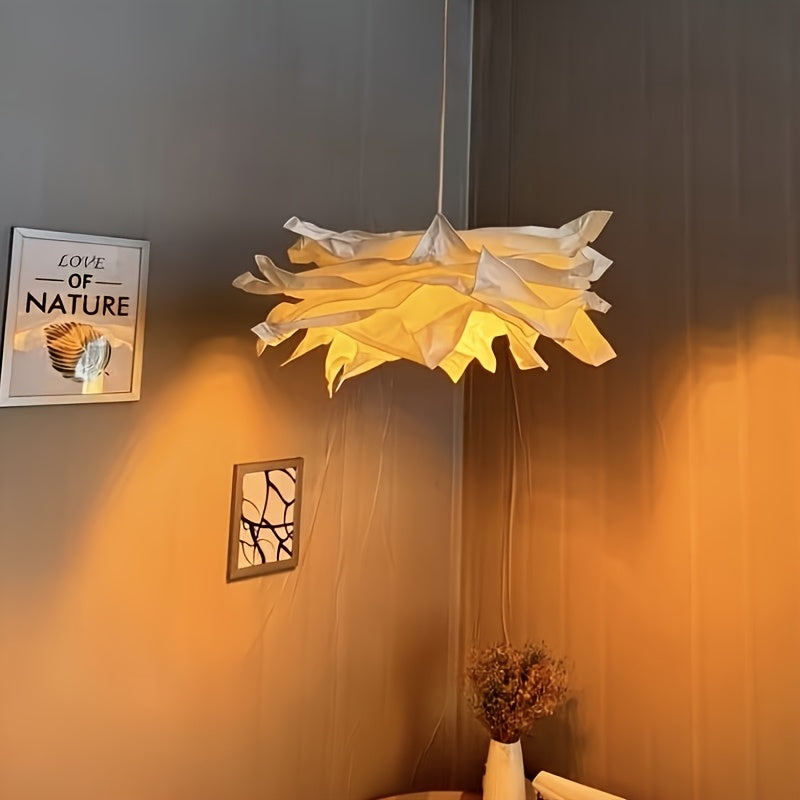 1pc Modern Cloud-Shaped Paper Lampshade Ceiling Fixture - Round Cloud Shade Suitable for Living Room, Bedroom, Bar - Easy Installation (No \u002FElectricity) in 16.93\
