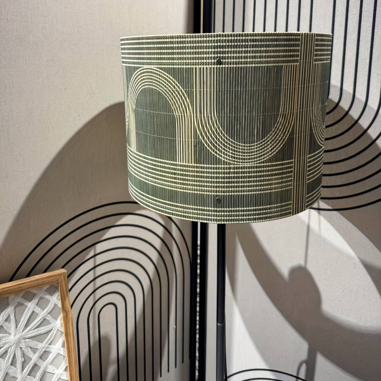 1pc Bamboo Shade - Modern Cylindrical Semi-Transparent Lampshade Compatible for Floor & Desk Lamps, Tube Ceiling\u002FPendant, Installation (No Wiring Required)