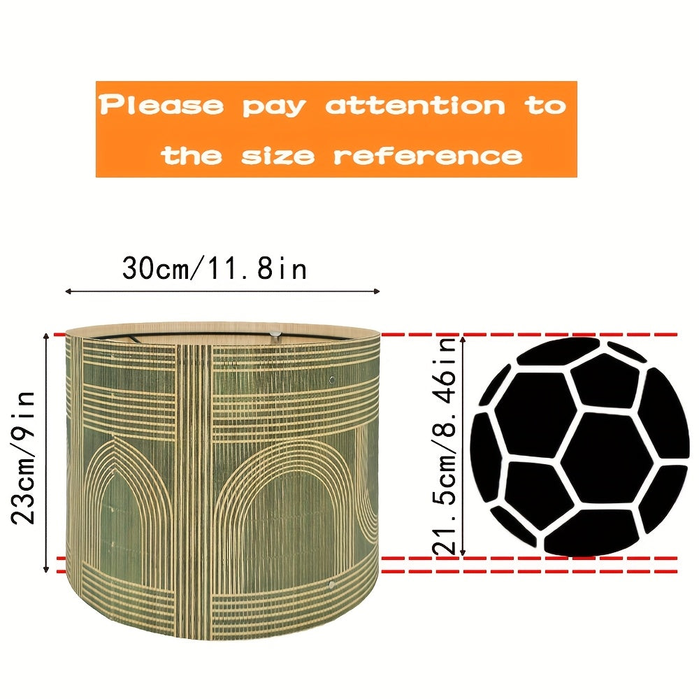 1pc Bamboo Shade - Modern Cylindrical Semi-Transparent Lampshade Compatible for Floor & Desk Lamps, Tube Ceiling\u002FPendant, Installation (No Wiring Required)