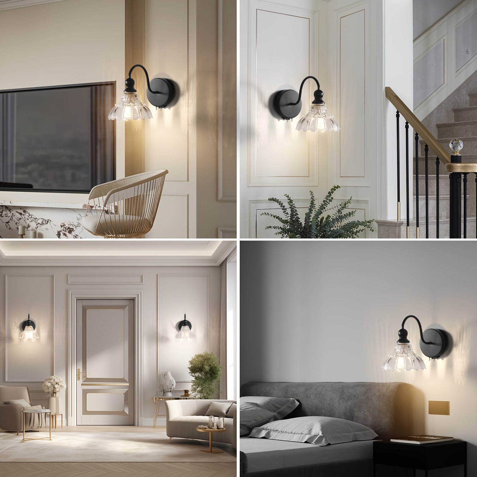 Wall Sconce Light with Remote Control Dimmable LED Lamp - Rechargeable Wall Light Suitable for Bedroom, Living Room, Bathroom, Vanity, Panel Fixtures, Infrared, Semi-Recessed Installation, Battery Operated