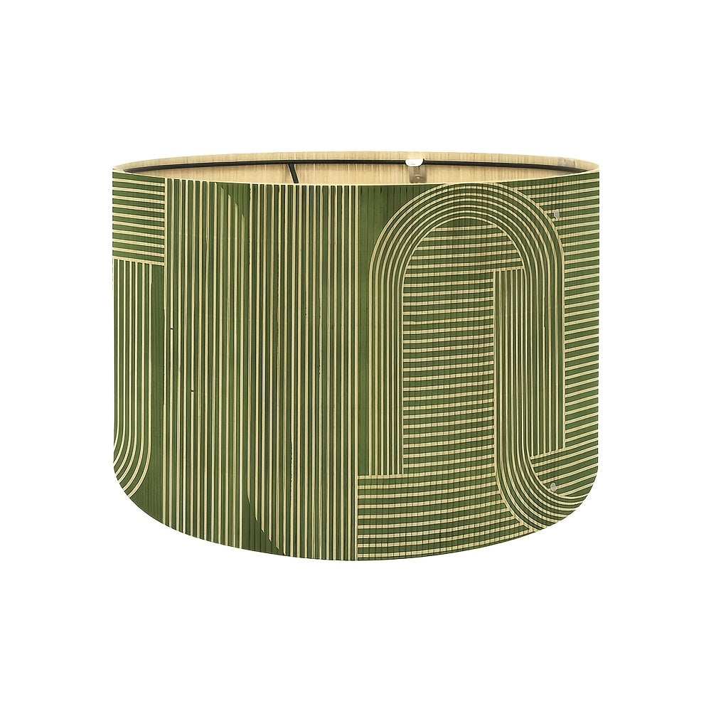 1pc Bamboo Shade - Modern Cylindrical Semi-Transparent Lampshade Compatible for Floor & Desk Lamps, Tube Ceiling\u002FPendant, Installation (No Wiring Required)