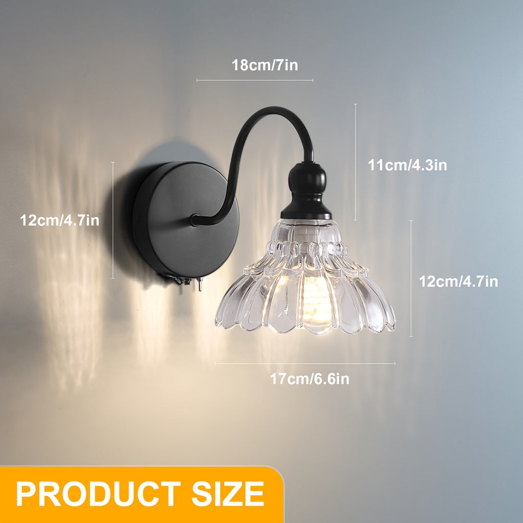 Wall Sconce Light with Remote Control Dimmable LED Lamp - Rechargeable Wall Light Suitable for Bedroom, Living Room, Bathroom, Vanity, Panel Fixtures, Infrared, Semi-Recessed Installation, Battery Operated