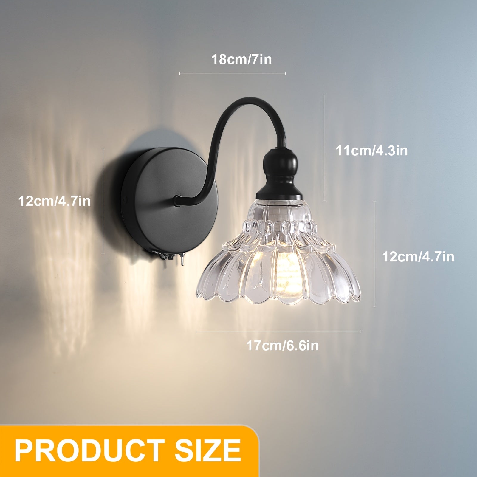 Wall Sconce Light with Remote Control Dimmable LED Lamp - Rechargeable Wall Light Suitable for Bedroom, Living Room, Bathroom, Vanity, Panel Fixtures, Infrared, Semi-Recessed Installation, Battery Operated