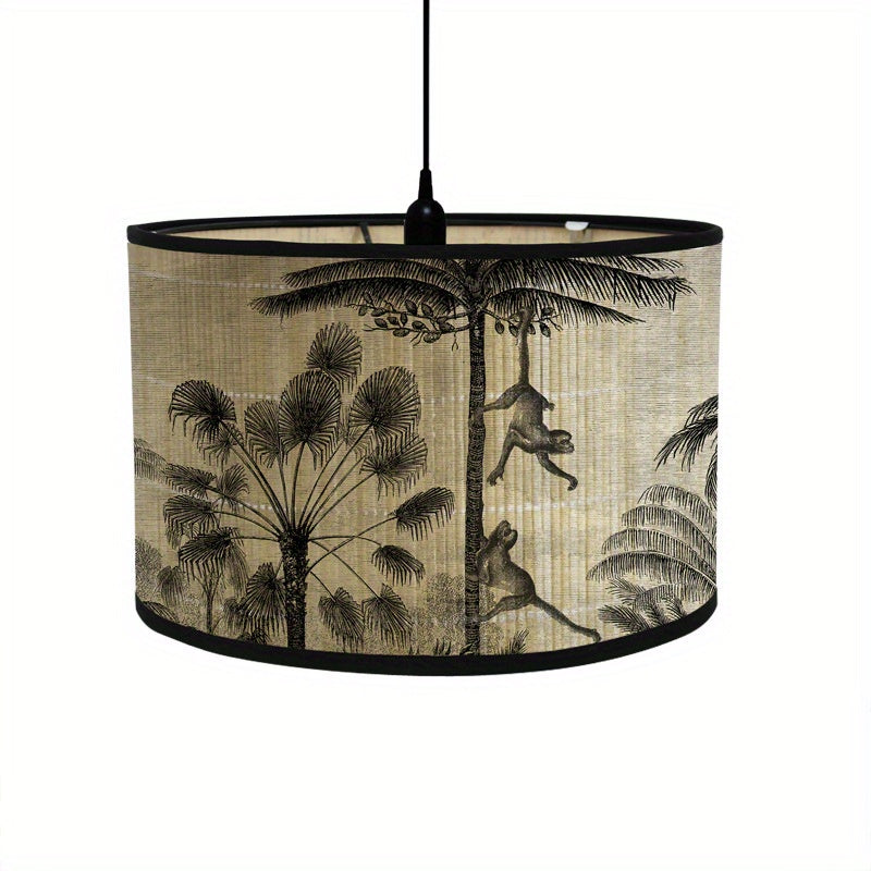 1pc Bamboo Flower Animal Pattern Lampshade for Home\u002F Homestay Decoration, Suitable for Pendant Lights, Floor Lamps, and Desk Lamps Without Wires