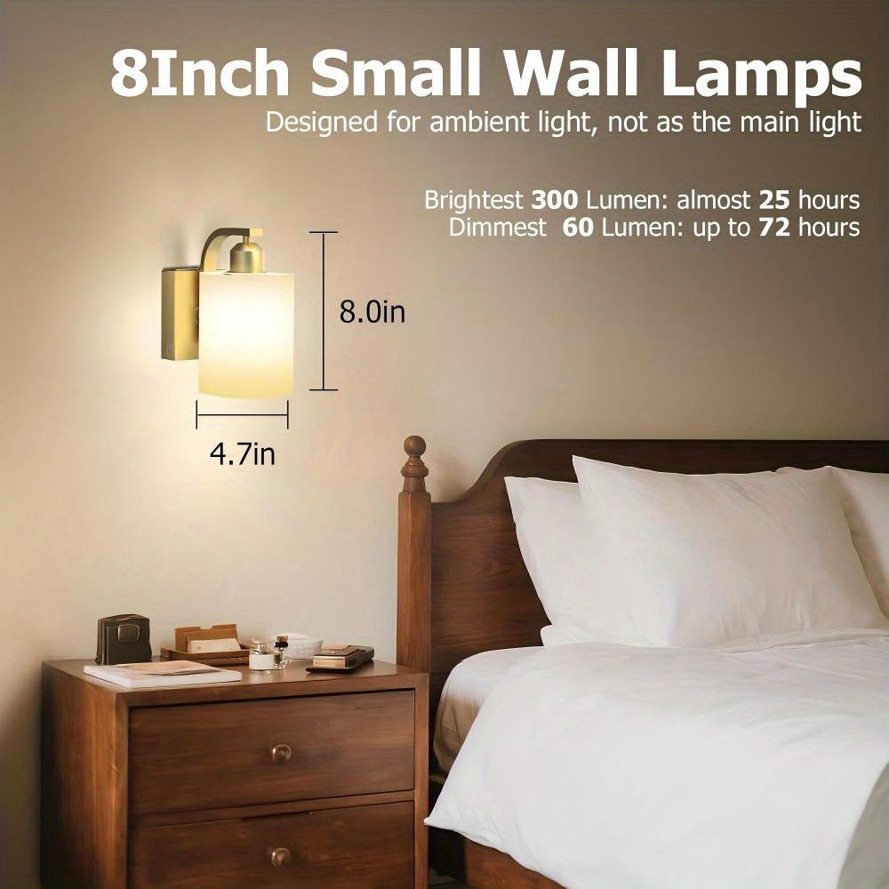 2 Sets Of Cordless LED Wall Lights with Remote Dimming Function, Suitable for 3000K-6000K Battery Powered Wall Lights In Bedrooms\u002Fcorridors, Modern Picture Lights On Walls, Warm White to Daylight (no Need for Hard Wiring)