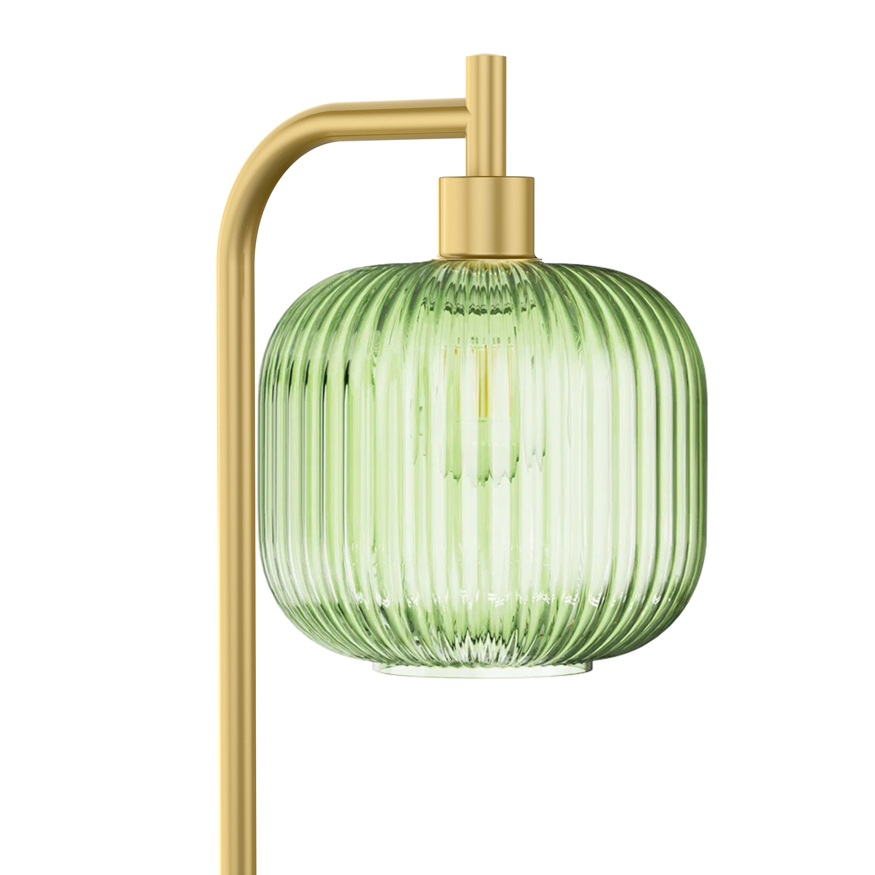 Arched Floor Lamp With Glass Shade, Bulb Included And Magnetic Remote Control, Floor Lamps For Living Room Modern