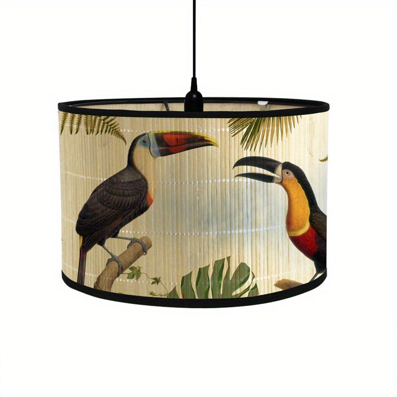 1pc Bamboo Flower Animal Pattern Lampshade for Home\u002F Homestay Decoration, Suitable for Pendant Lights, Floor Lamps, and Desk Lamps Without Wires