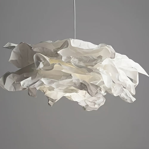 1pc Modern Cloud-Shaped Paper Lampshade Ceiling Fixture - Round Cloud Shade Suitable for Living Room, Bedroom, Bar - Easy Installation (No \u002FElectricity) in 16.93\