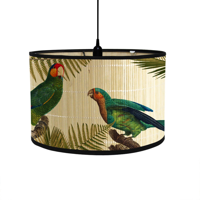 1pc Bamboo Flower Animal Pattern Lampshade for Home\u002F Homestay Decoration, Suitable for Pendant Lights, Floor Lamps, and Desk Lamps Without Wires