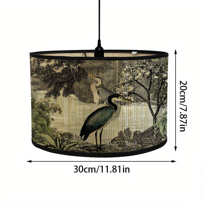 1pc Bamboo Flower Animal Pattern Lampshade for Home\u002F Homestay Decoration, Suitable for Pendant Lights, Floor Lamps, and Desk Lamps Without Wires