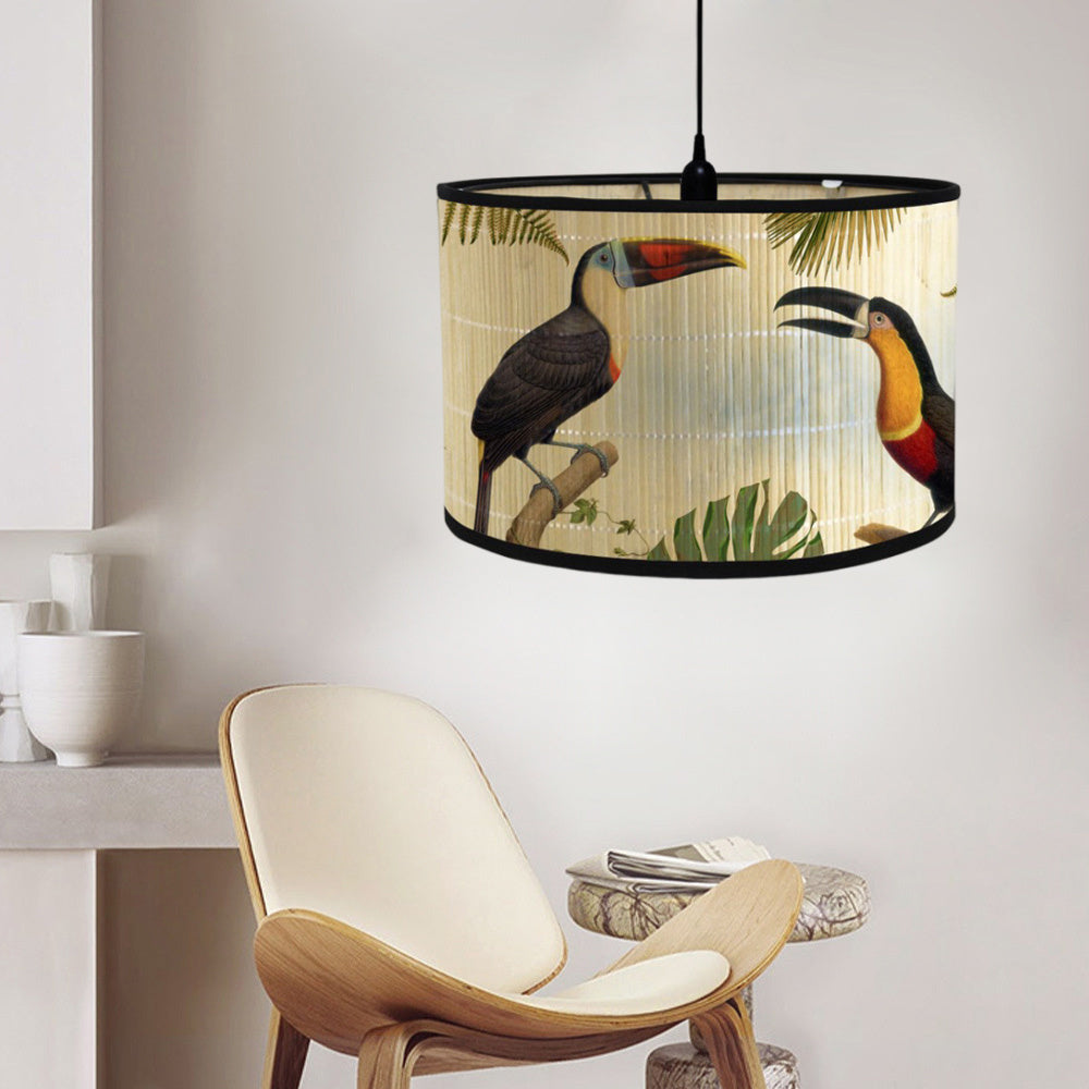 1pc Bamboo Flower Animal Pattern Lampshade for Home\u002F Homestay Decoration, Suitable for Pendant Lights, Floor Lamps, and Desk Lamps Without Wires